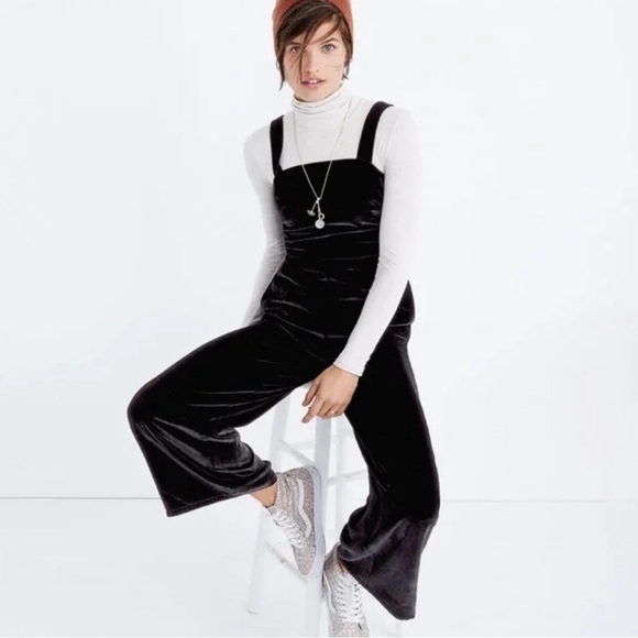 Madewell Pants - Madewell Black Velvet Romper
